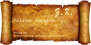 Zeidler Katalin névjegykártya